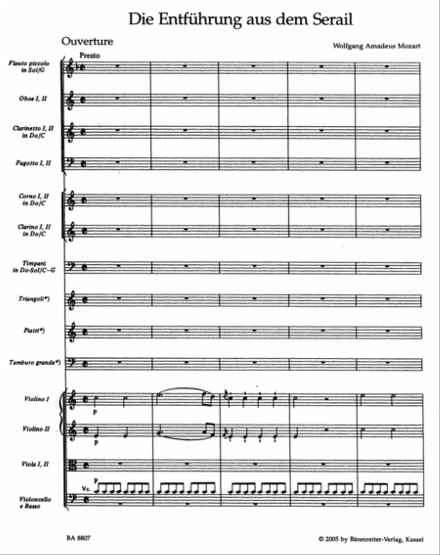 Die Entfuhrung aus dem Serail KV 384 Orchestra scores gallery preview page 2