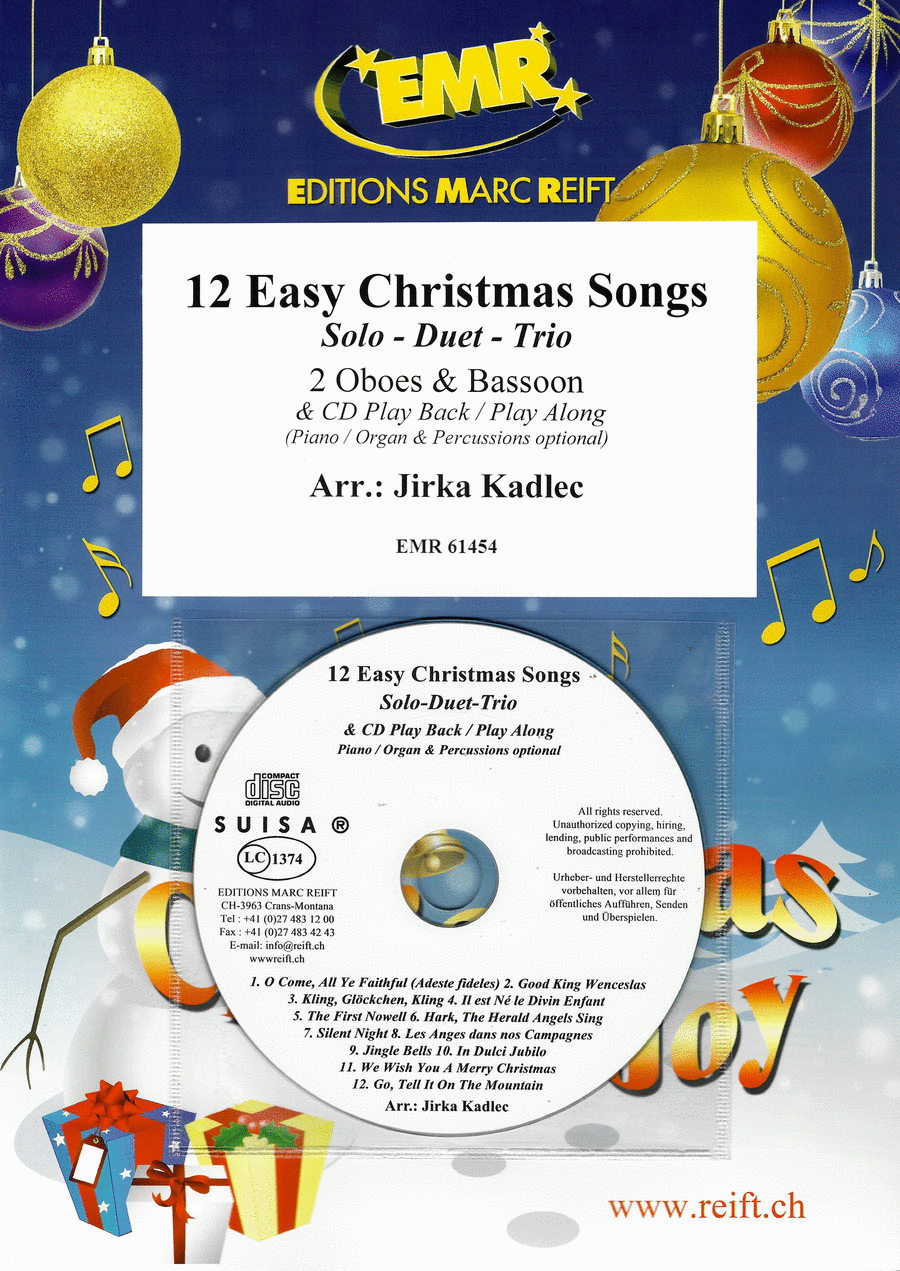 12 Easy Christmas Songs Woodwind Duet scores gallery preview page 1