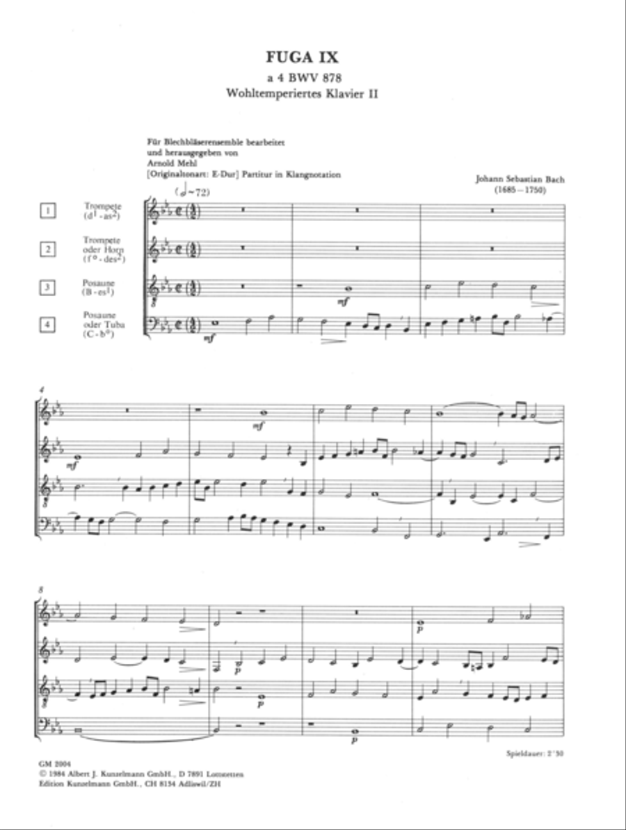 Fuga no. 9 Fuga no. 9 Brass Ensemble scores gallery preview page 2