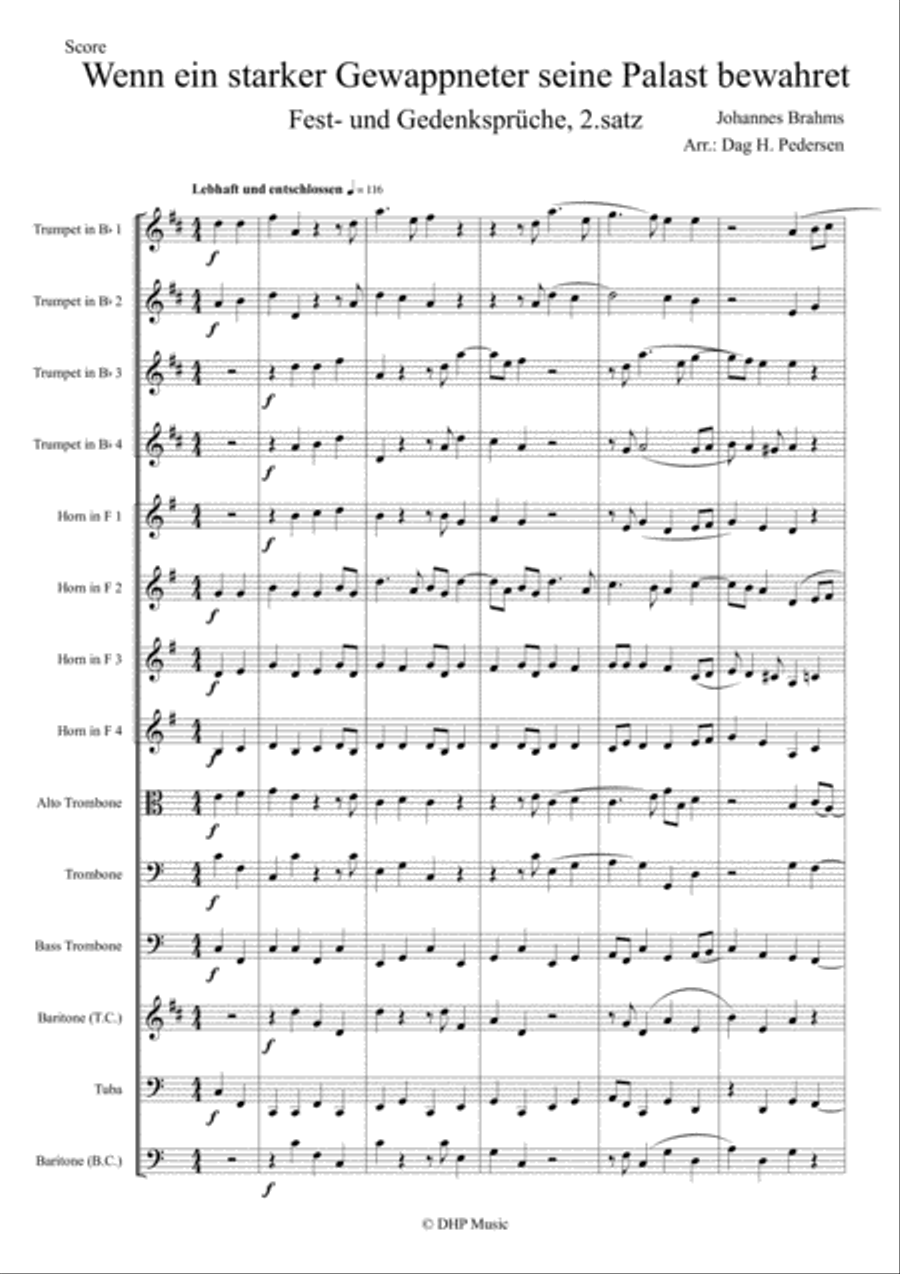 Brahms Fest- und Gedenk #2 Brass Ensemble scores gallery preview page 1