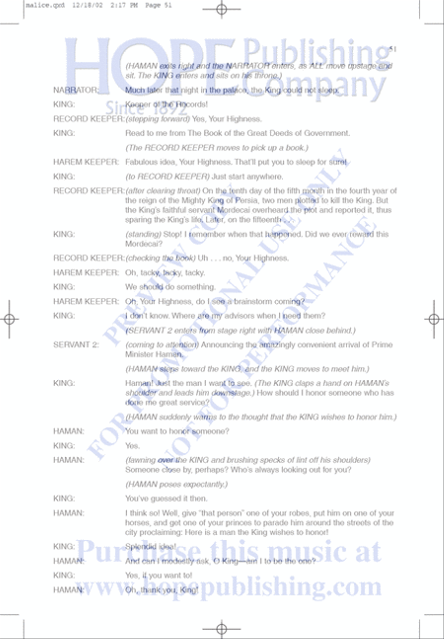 Malice in the Palace Unison Choir scores gallery preview page 51