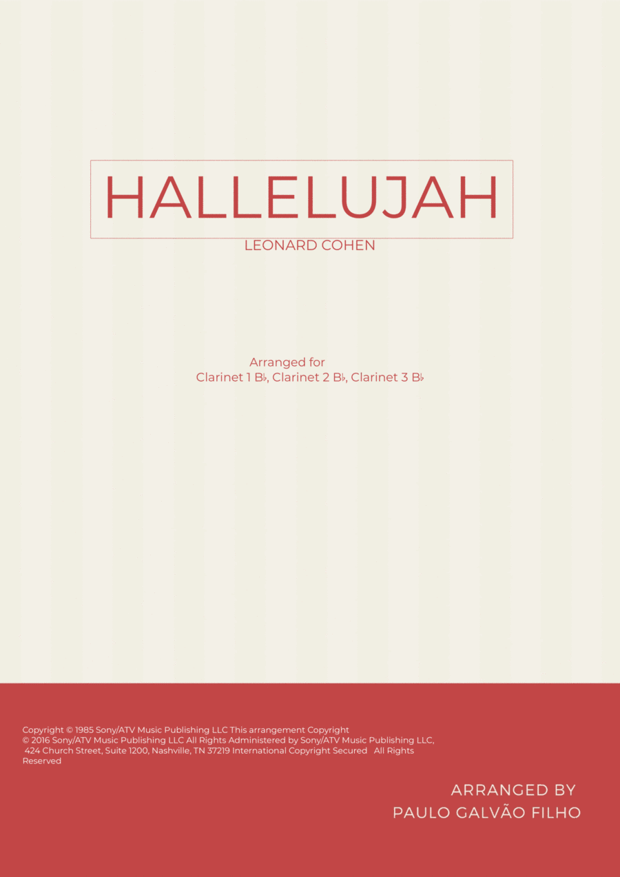 Hallelujah Hallelujah Woodwind Trio scores gallery preview page 1