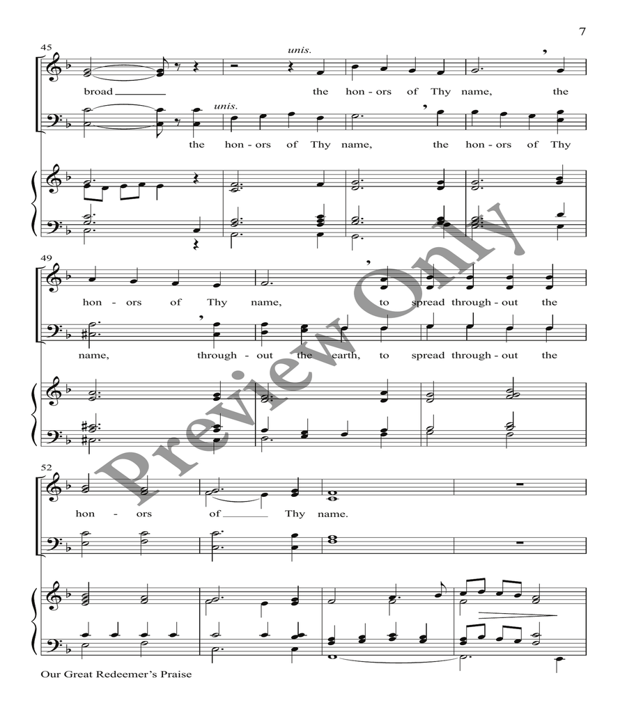 Our Great Redeemer's Praise Orchestration 4-Part scores gallery preview page 5
