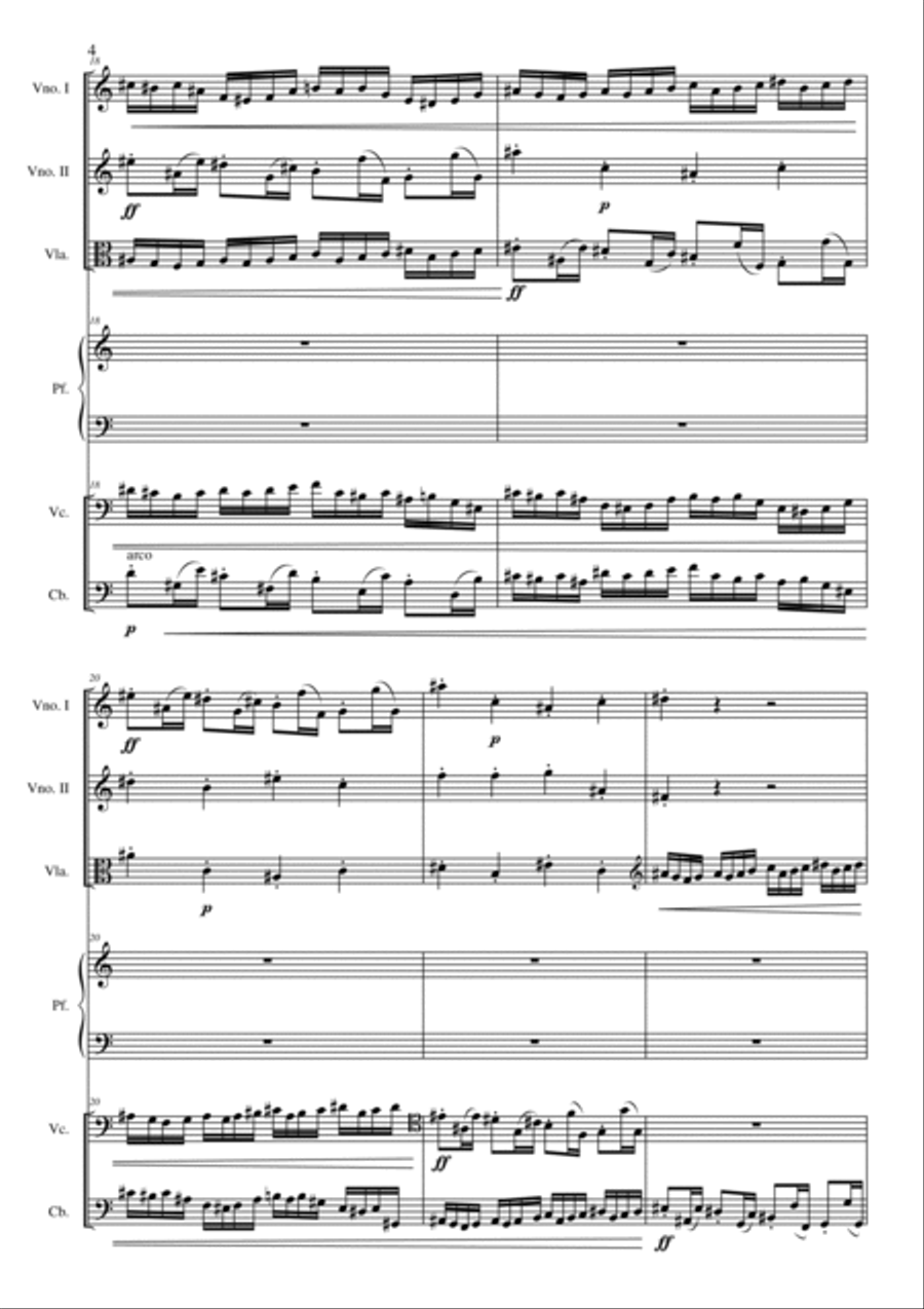 Filiberto PIERAMI: CONCERTO PER PIANOFORTE E ORCHESTRA D’ARCHI Op.41 (ES 536) - Score Only String Orchestra scores gallery preview page 6