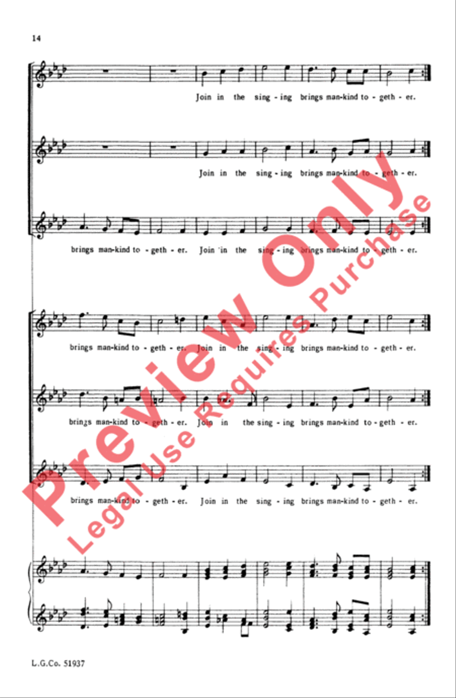 Come, All Musicians, Come 2-Part scores gallery preview page 14