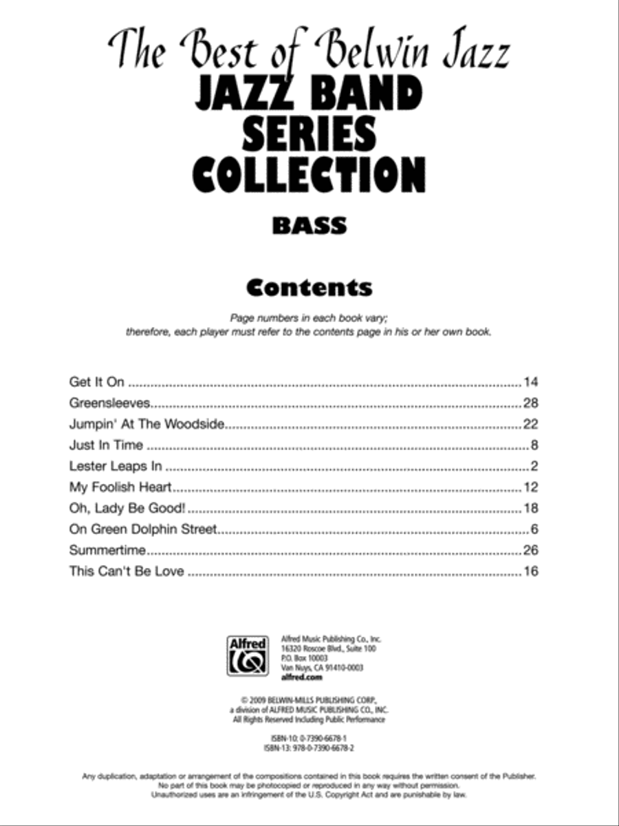 Jazz Band Collection for Jazz Ensemble