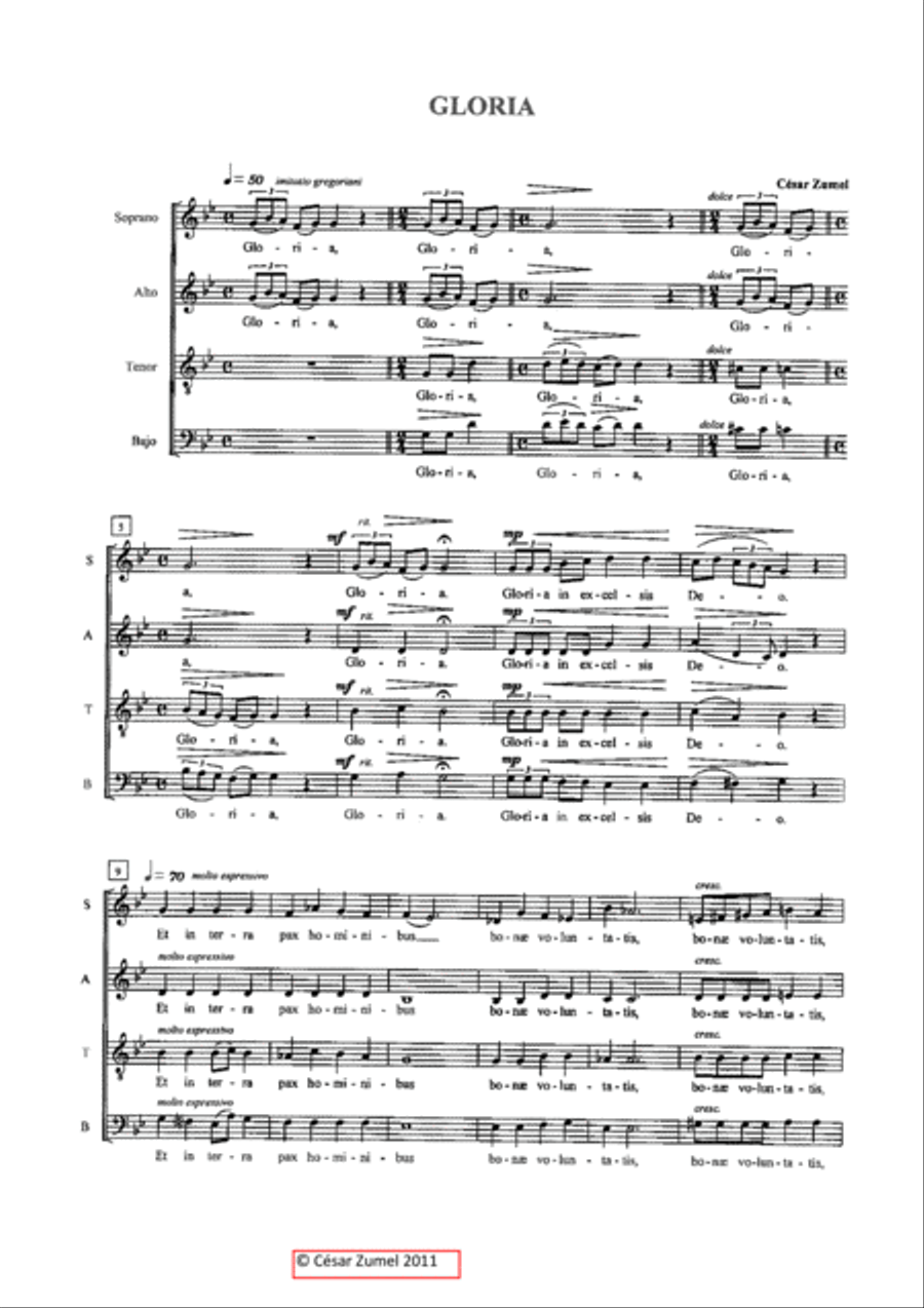 Gloria SG/SL 4-Part scores gallery preview page 1