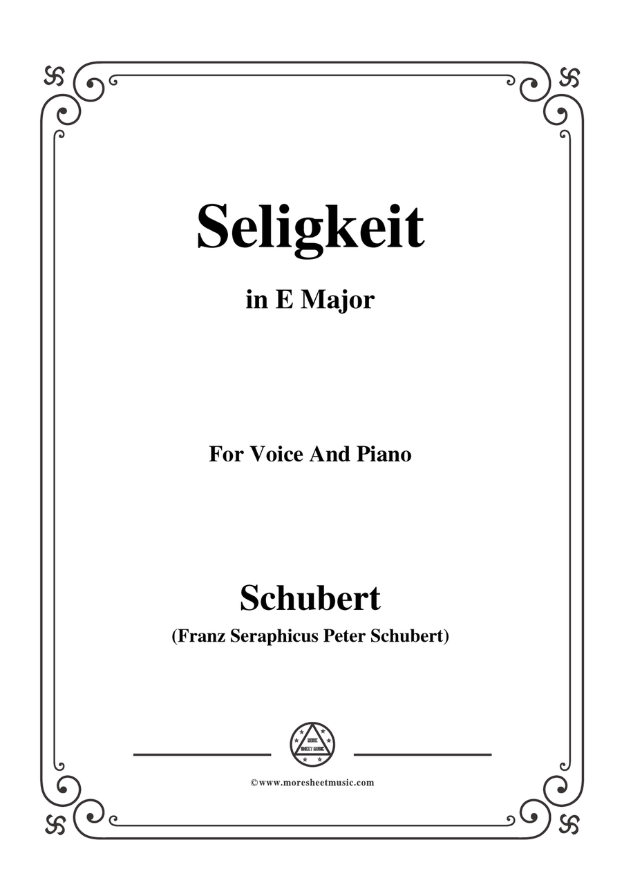 Schubert-Seligkeit in E Major,for voice and piano