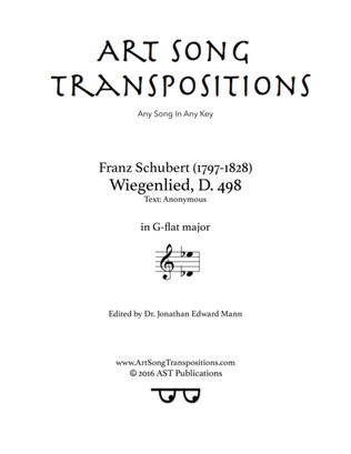 SCHUBERT: Wiegenlied, D. 498 (transposed to G-flat major)