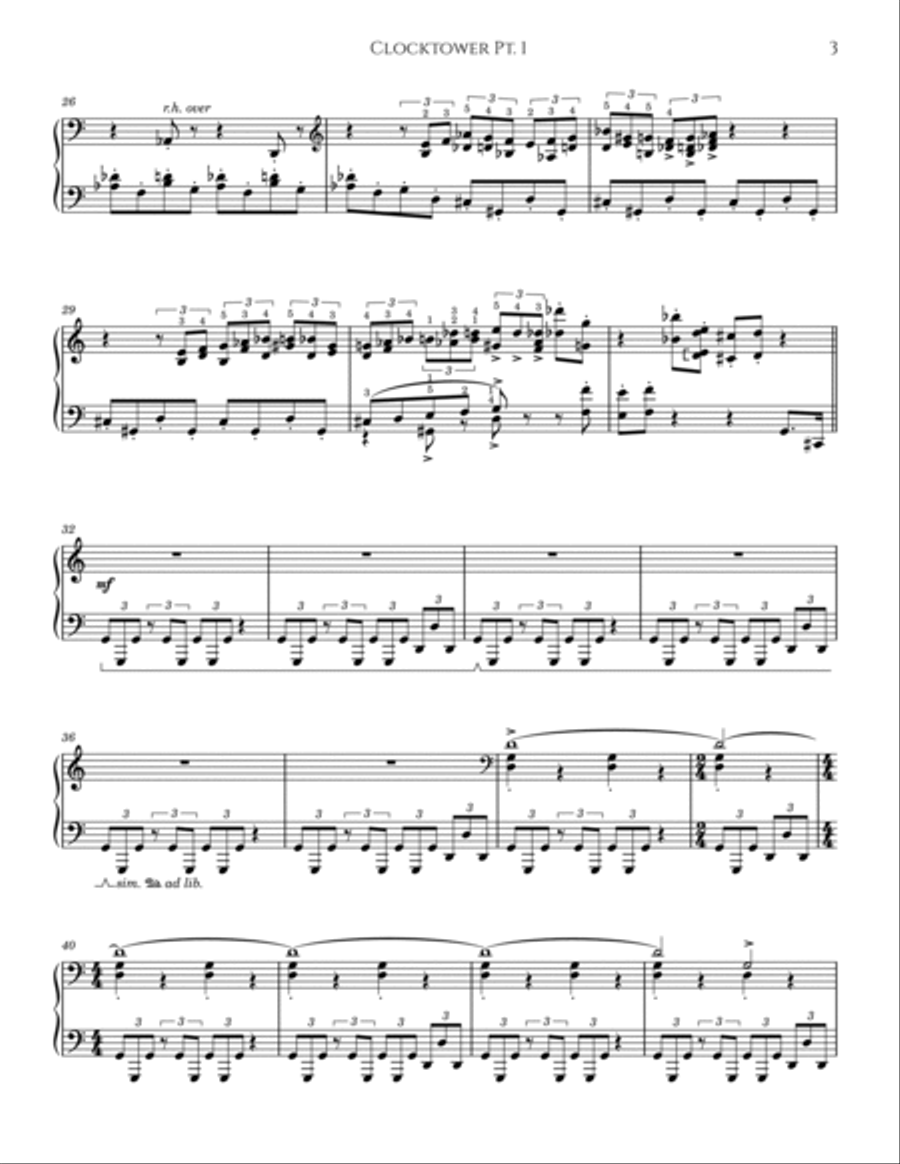 Clocktower Part 1 Piano Solo scores gallery preview page 3