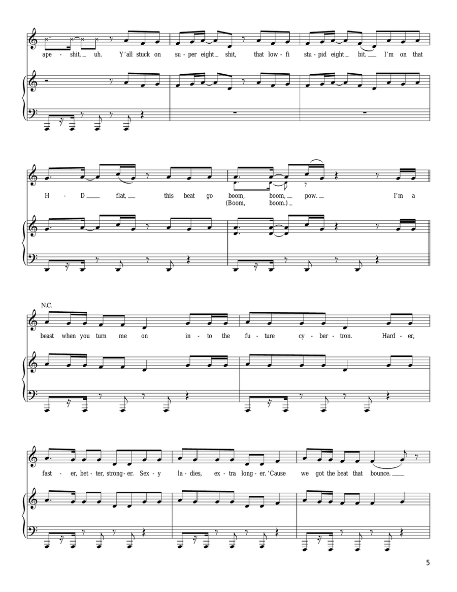 Boom Boom Pow Piano, Vocal, Guitar scores gallery preview page 5