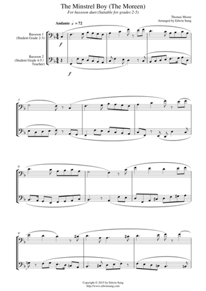 The Minstrel Boy (The Moreen) (for bassoon duet, suitable for grades 2-5)