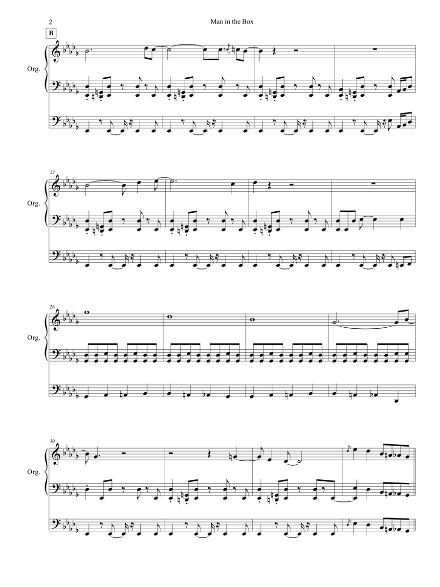 Man In The Box Organ Solo scores gallery preview page 3