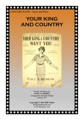 Your King and Country Want You - Concert Band Score and Parts PDF