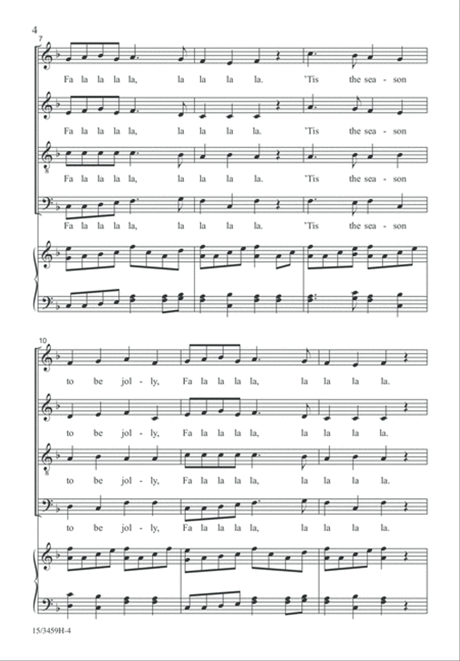 Deck the Hall...In a Minute and a Half 4-Part scores gallery preview page 3
