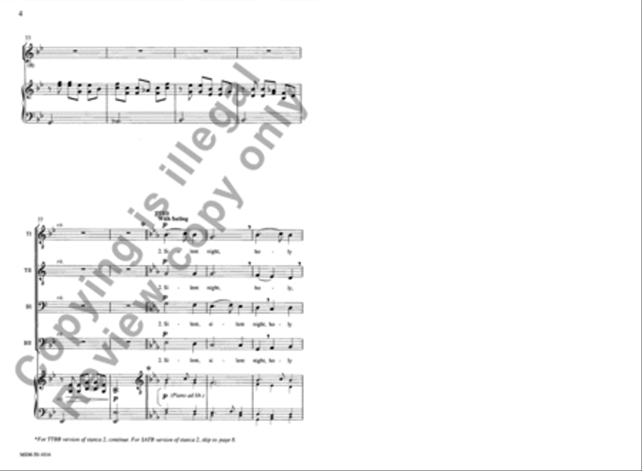 Silent Night TTBB scores gallery preview page 4
