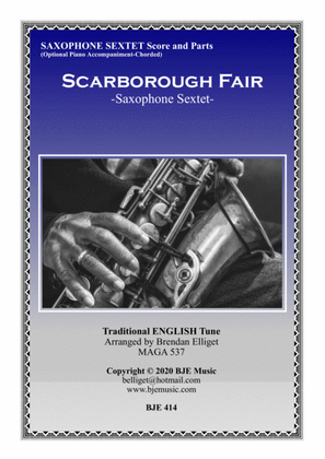Book cover for Scarborough Fair - Saxophone Sextet Score and Parts PDF