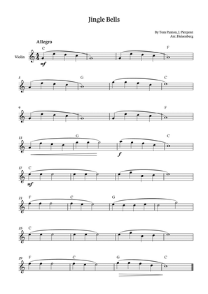 Jingle Bells for Violin with chords