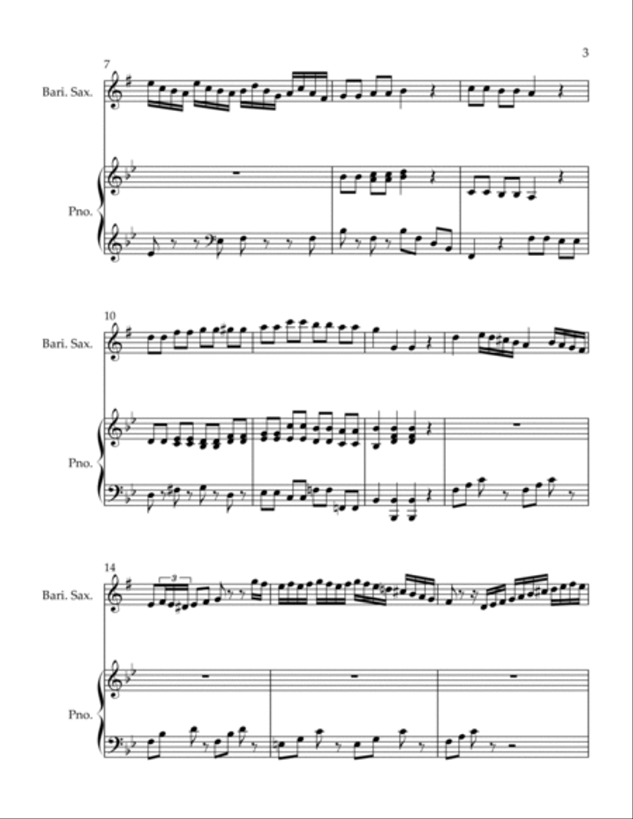 Spiritoso Baritone Saxophone scores gallery preview page 3