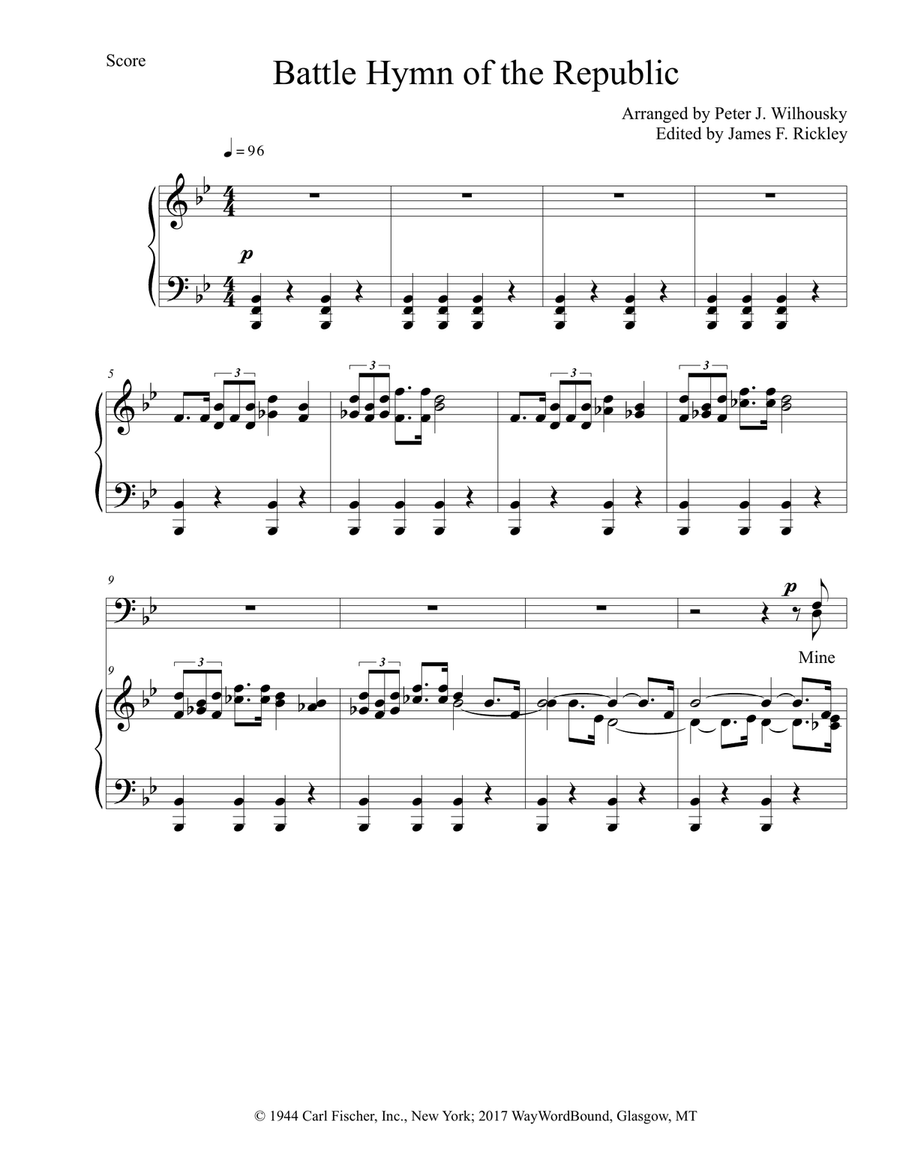 Battle Hymn of the Republic 4-Part scores gallery preview page 1