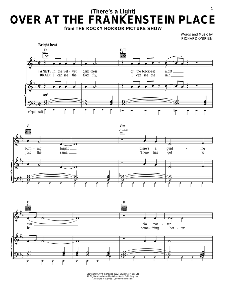 (There's A Light) Over At The Frankenstein Place Guitar scores gallery preview page 1