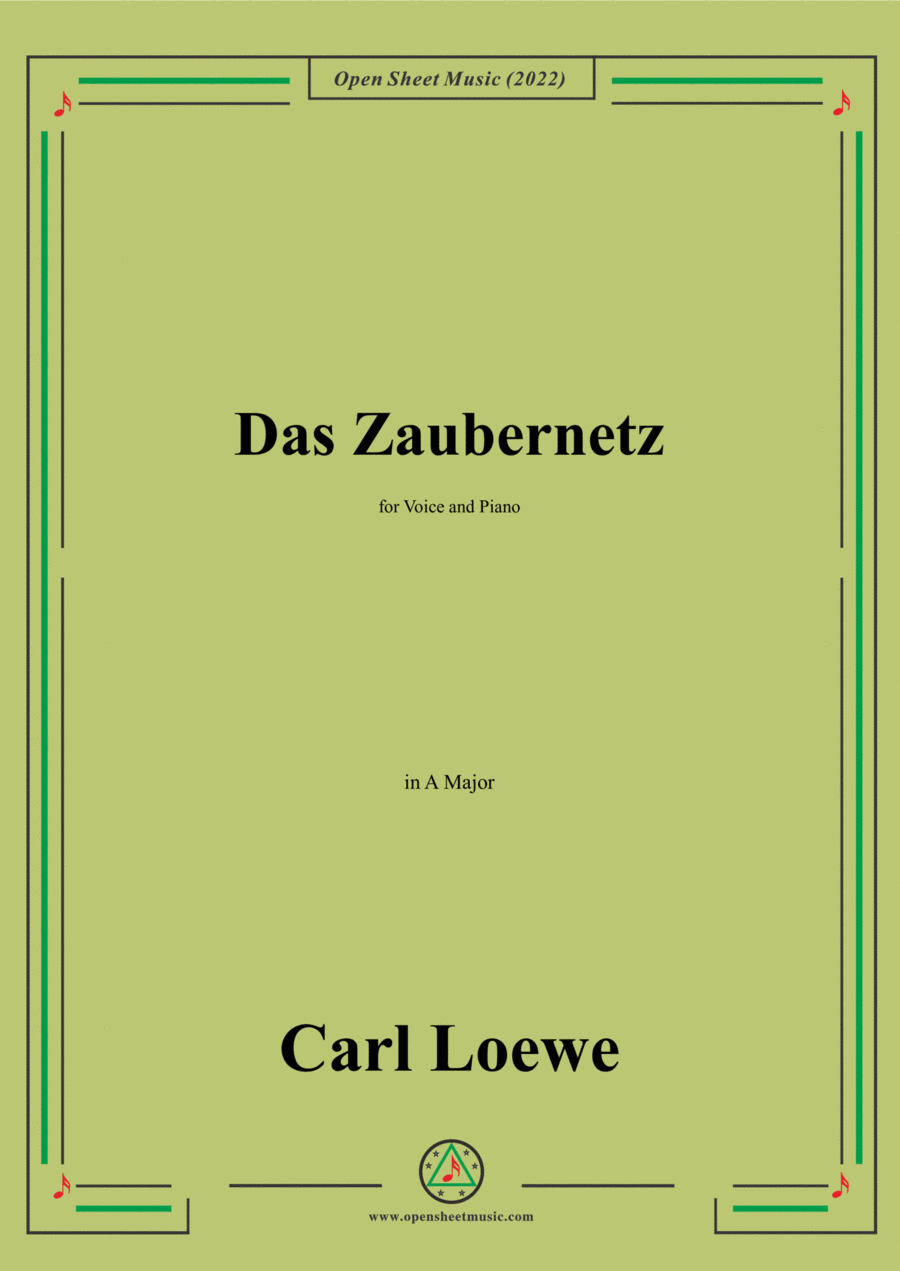 Loewe-Das Zaubernetz,in A Major,for Voice and Piano Voice Solo scores gallery preview page 1