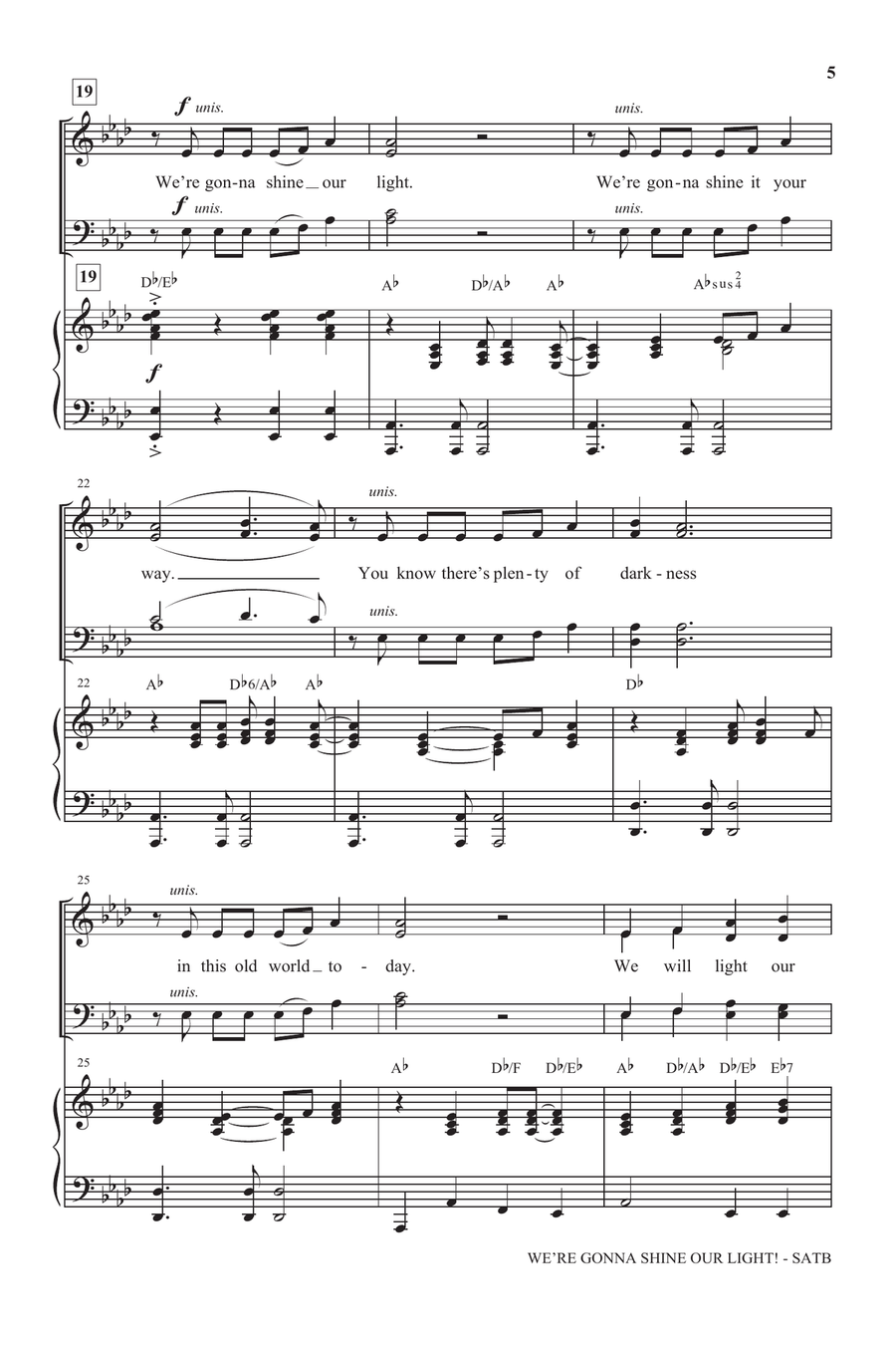 We're Gonna Shine Our Light! 4-Part scores gallery preview page 4