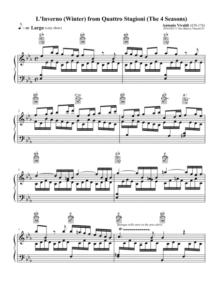 Le quattro stagioni, Violin Concerto in F Minor, RV 297 "Winter": II. Largo image number null