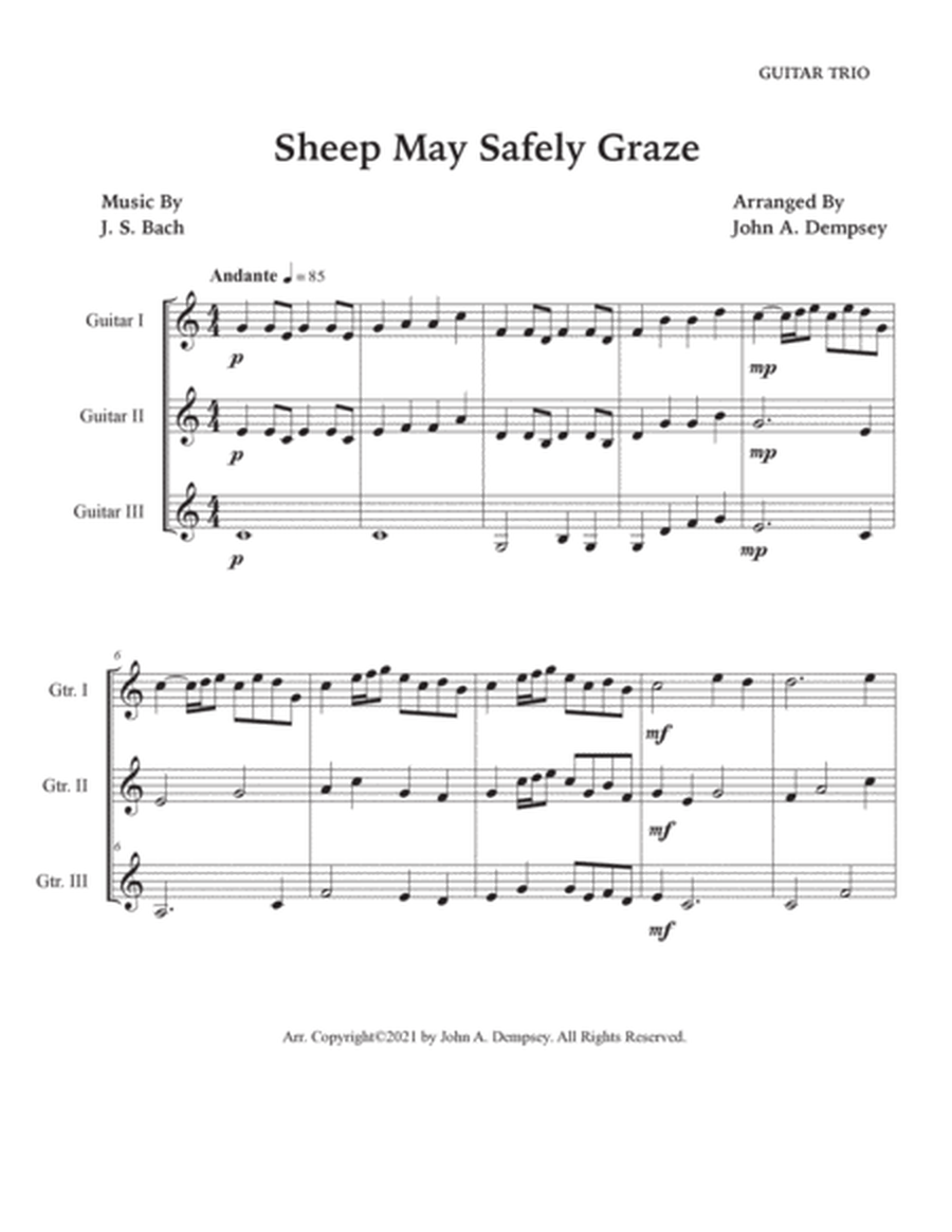 Sheep May Safely Graze (Bach): Guitar Trio image number null