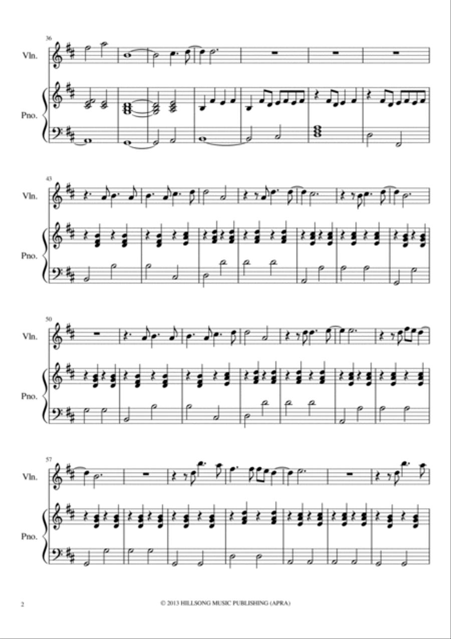 Oceans (where Feet May Fail) Violin Solo scores gallery preview page 2