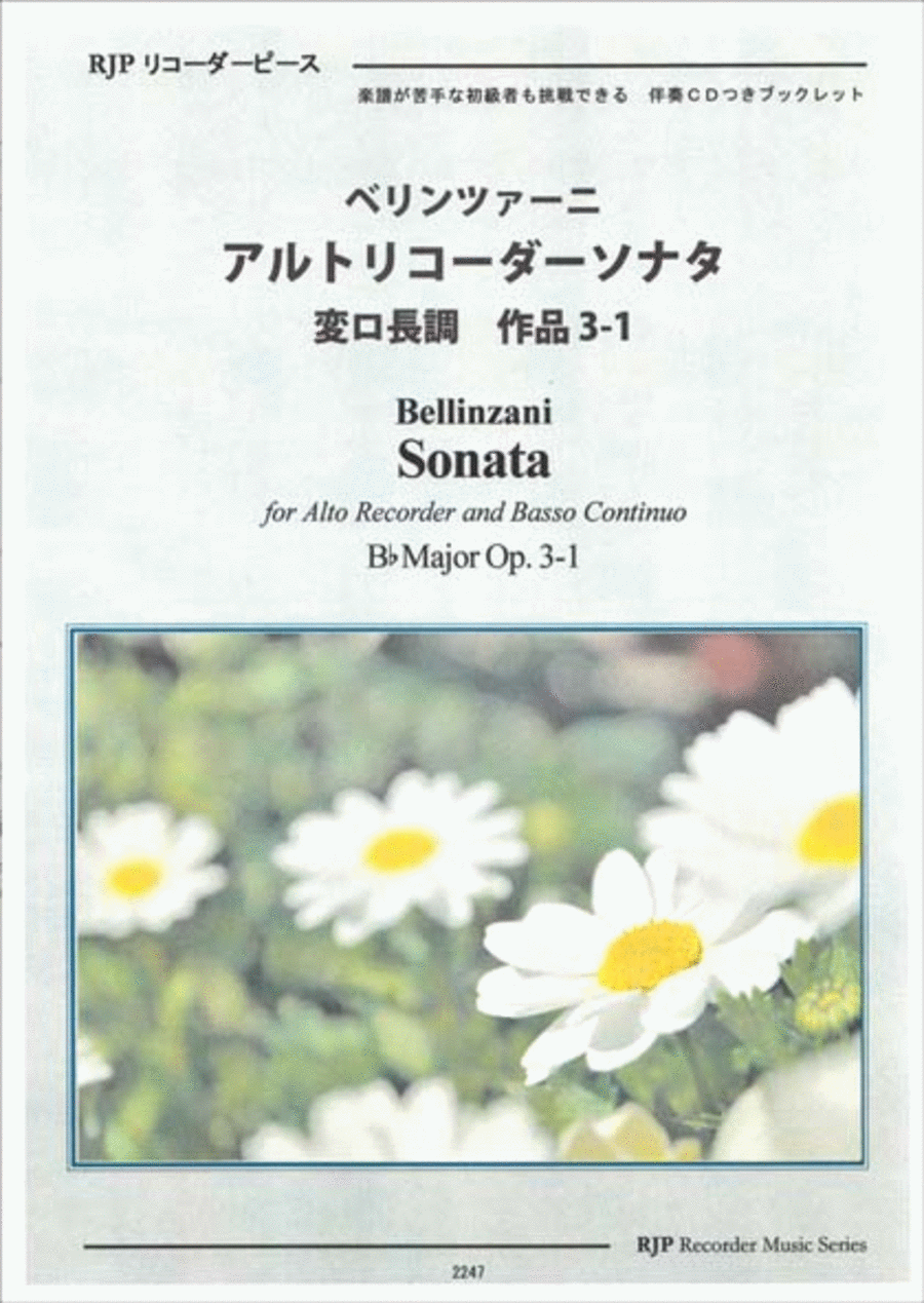 Sonata B-flat Major, Op. 3-1 Alto Recorder scores gallery preview page 1