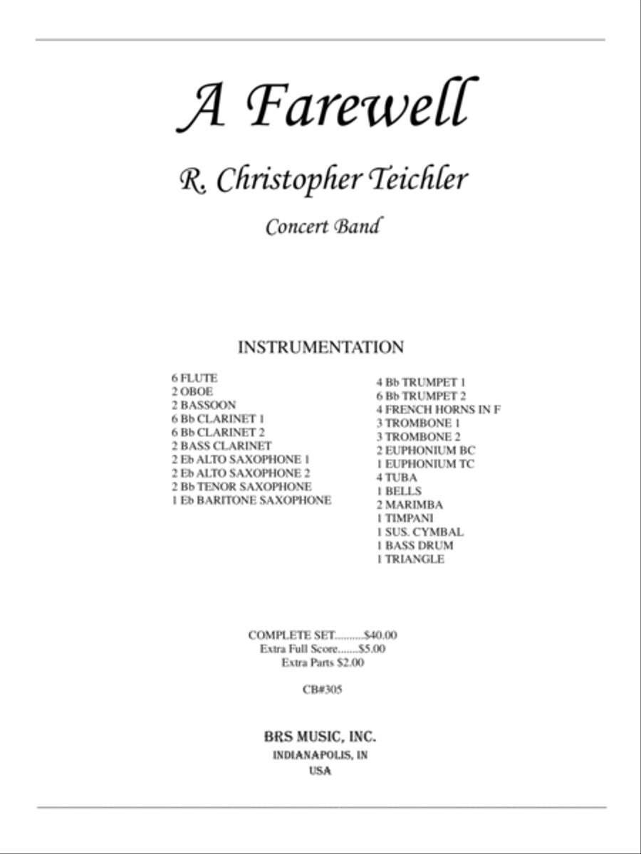 A Farewell Concert Band scores gallery preview page 1
