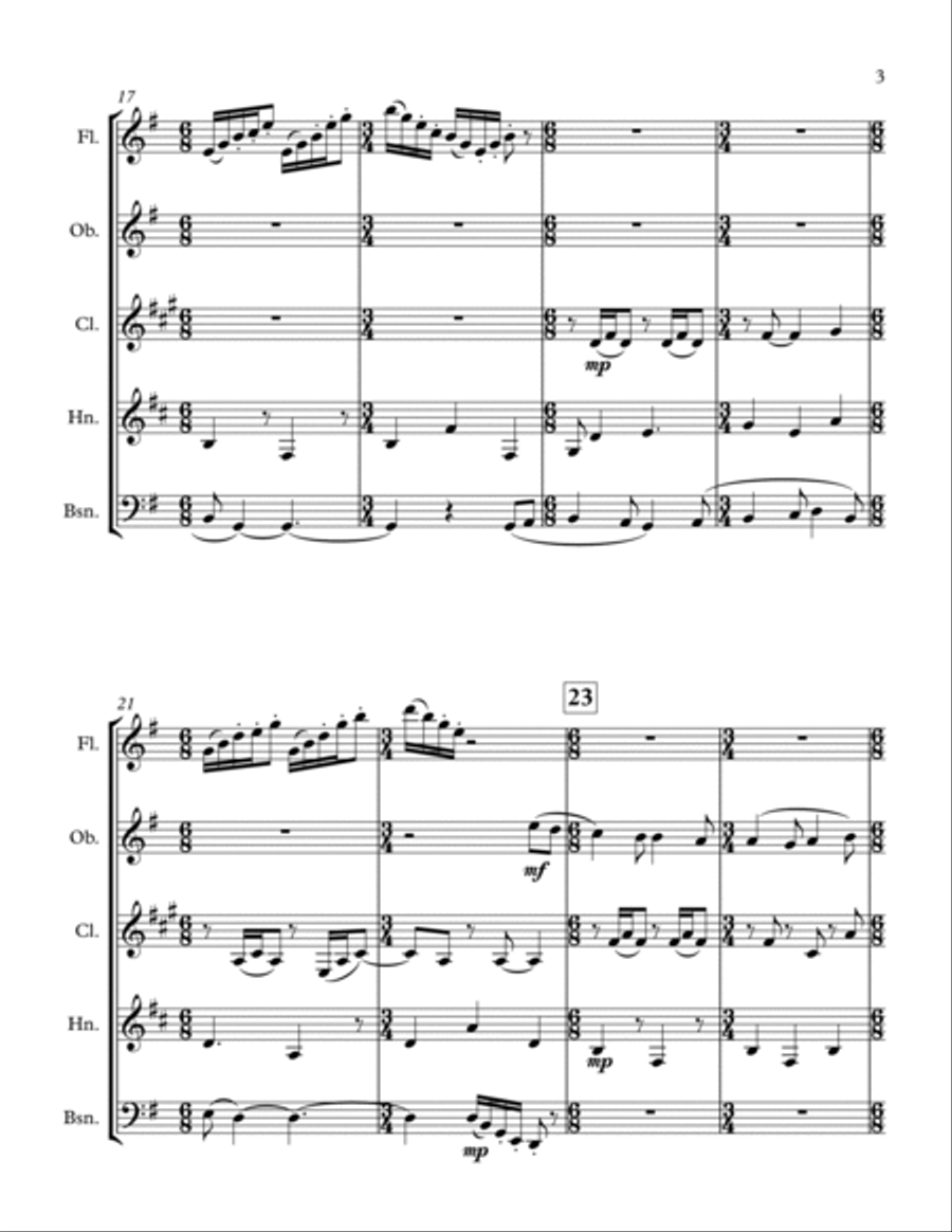 Dulcinea Dulcinea Woodwind Quintet scores gallery preview page 3