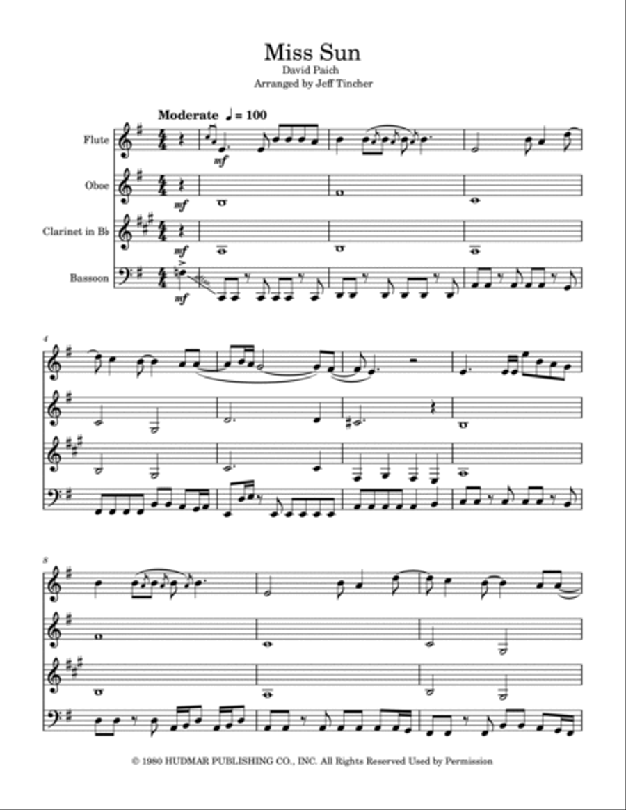 Miss Sun Woodwind Quartet scores gallery preview page 2