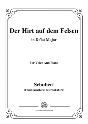 Schubert-Der Hirt auf dem Felsen,Op.129,in D flat Major,for Voice&Piano