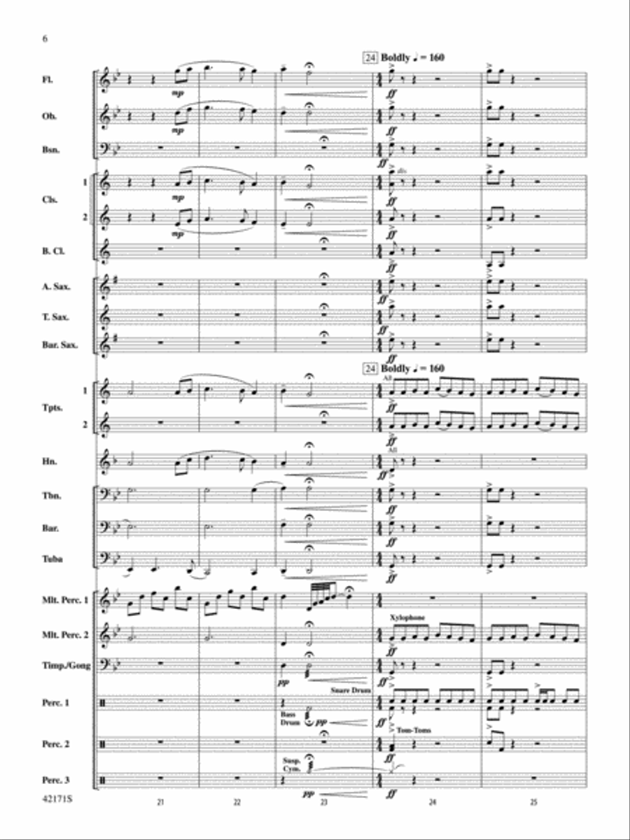 Prelude and Firestorm: Score Concert Band scores gallery preview page 6