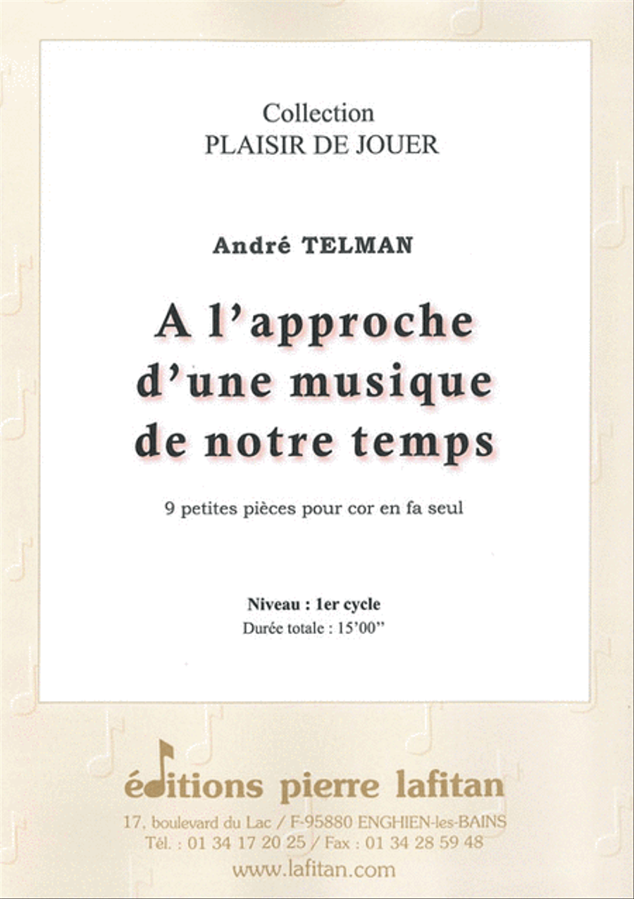 A L'Approche D'Une Musique de Notre Temps Horn scores gallery preview page 1