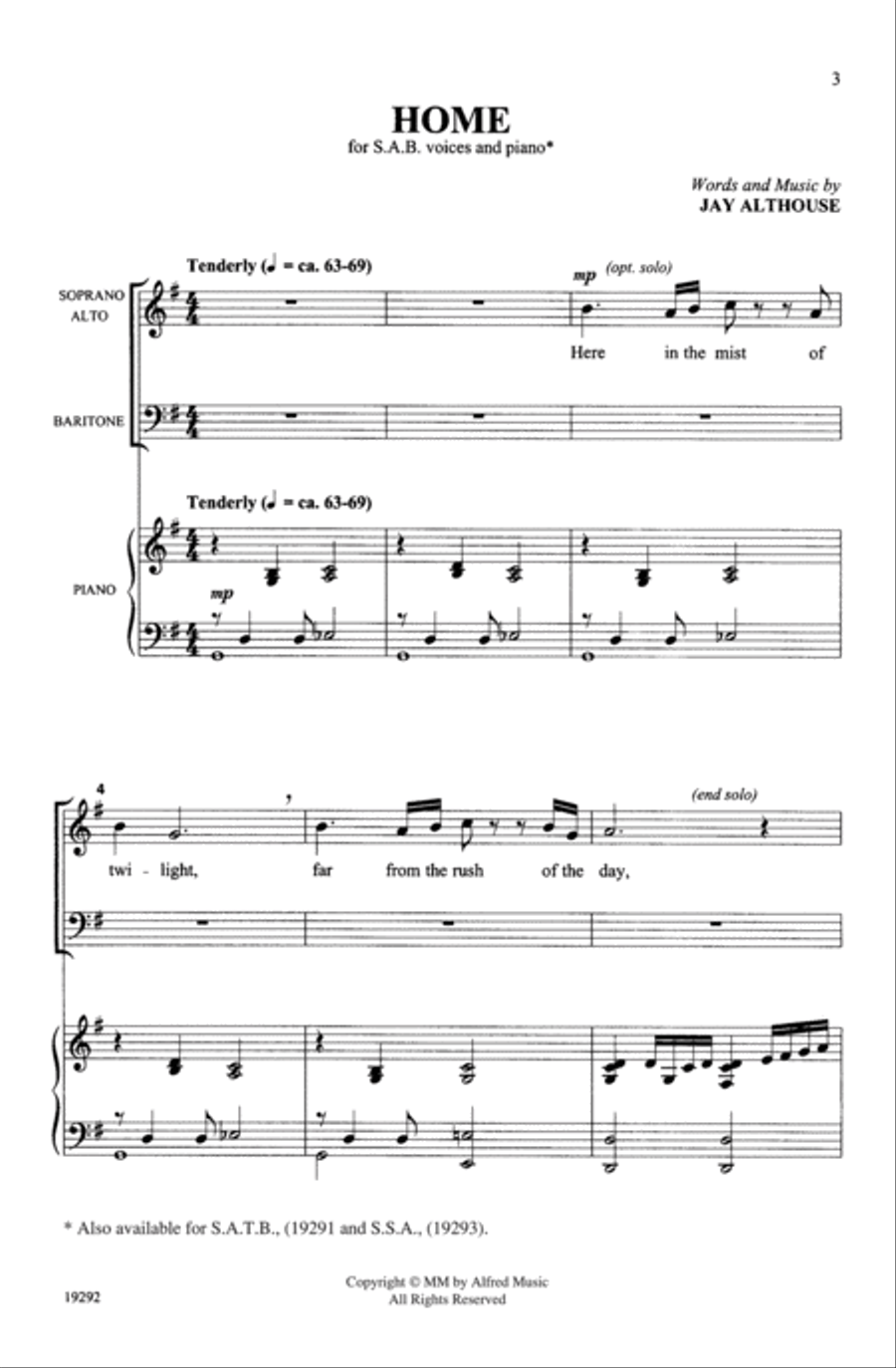 Home Home Choir scores gallery preview page 1