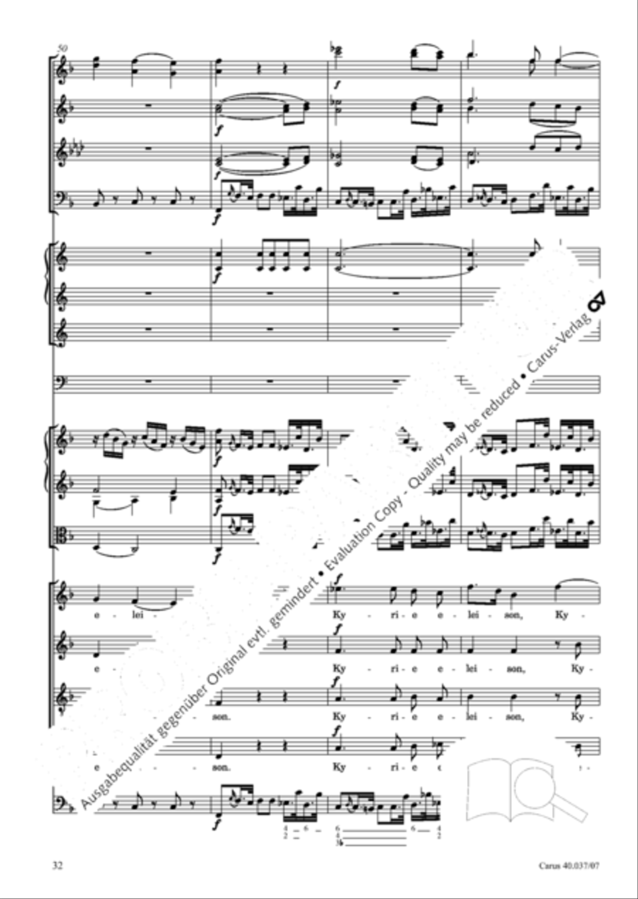 Kyrie in D minor 4-Part scores gallery preview page 33