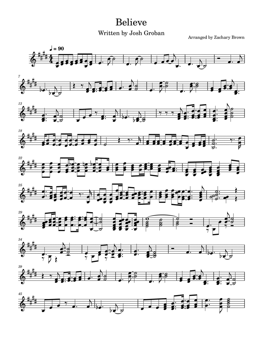 Believe Believe Handbell Choir scores gallery preview page 1