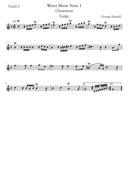 Water Music Suite 1 Overture ( Largo + Allegro ) image number null