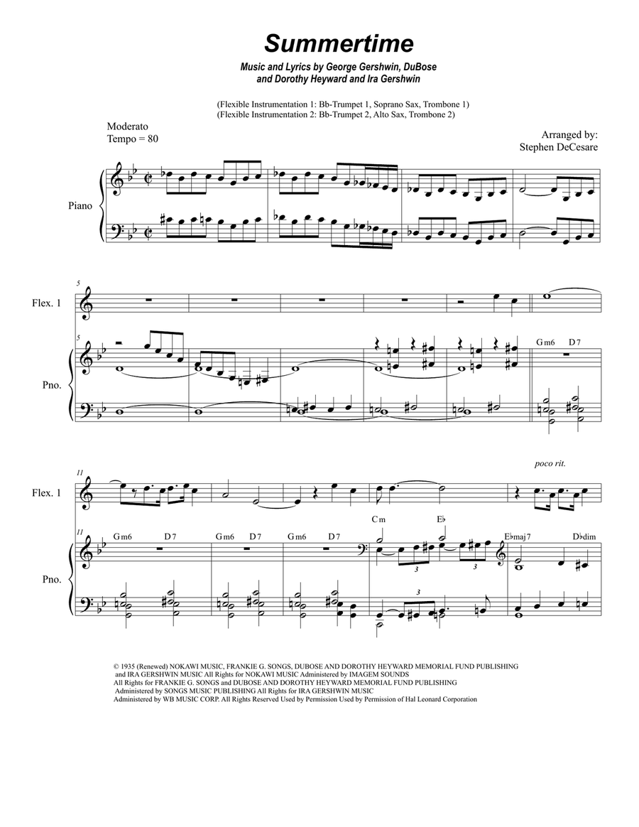 Summertime Large Ensemble scores gallery preview page 1