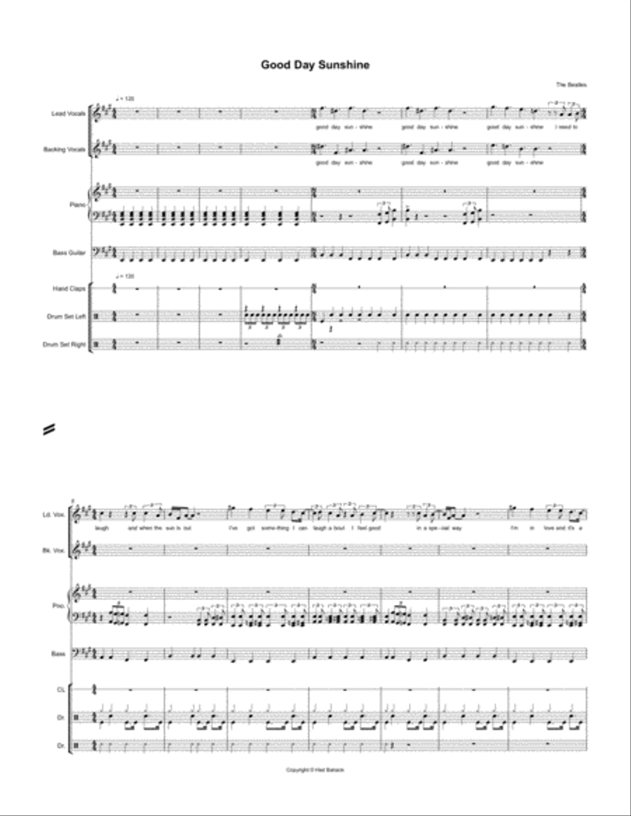 Good Day Sunshine Small Ensemble scores gallery preview page 1