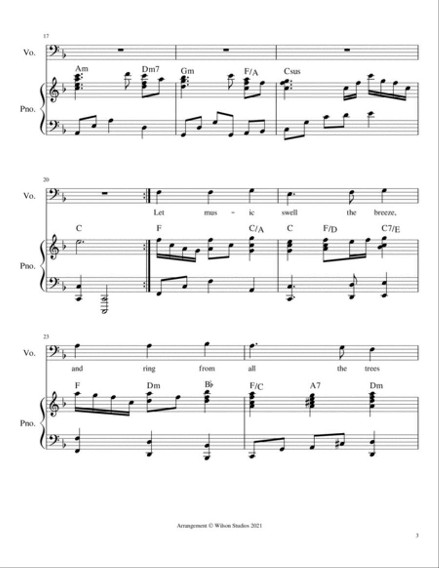 America (My Country 'Tis of Thee)--vocal solo (bass clef) Tenor Voice scores gallery preview page 3
