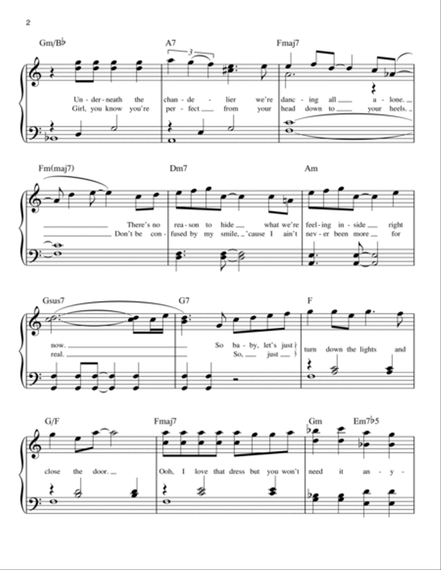 Versace On The Floor Easy Piano scores gallery preview page 2