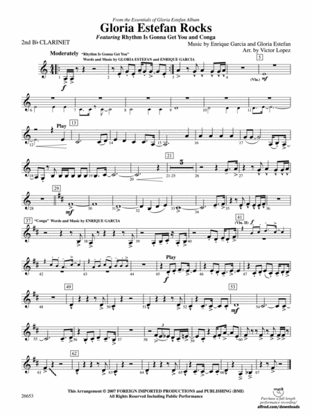 Gloria Estefan Rocks: 2nd B-flat Clarinet