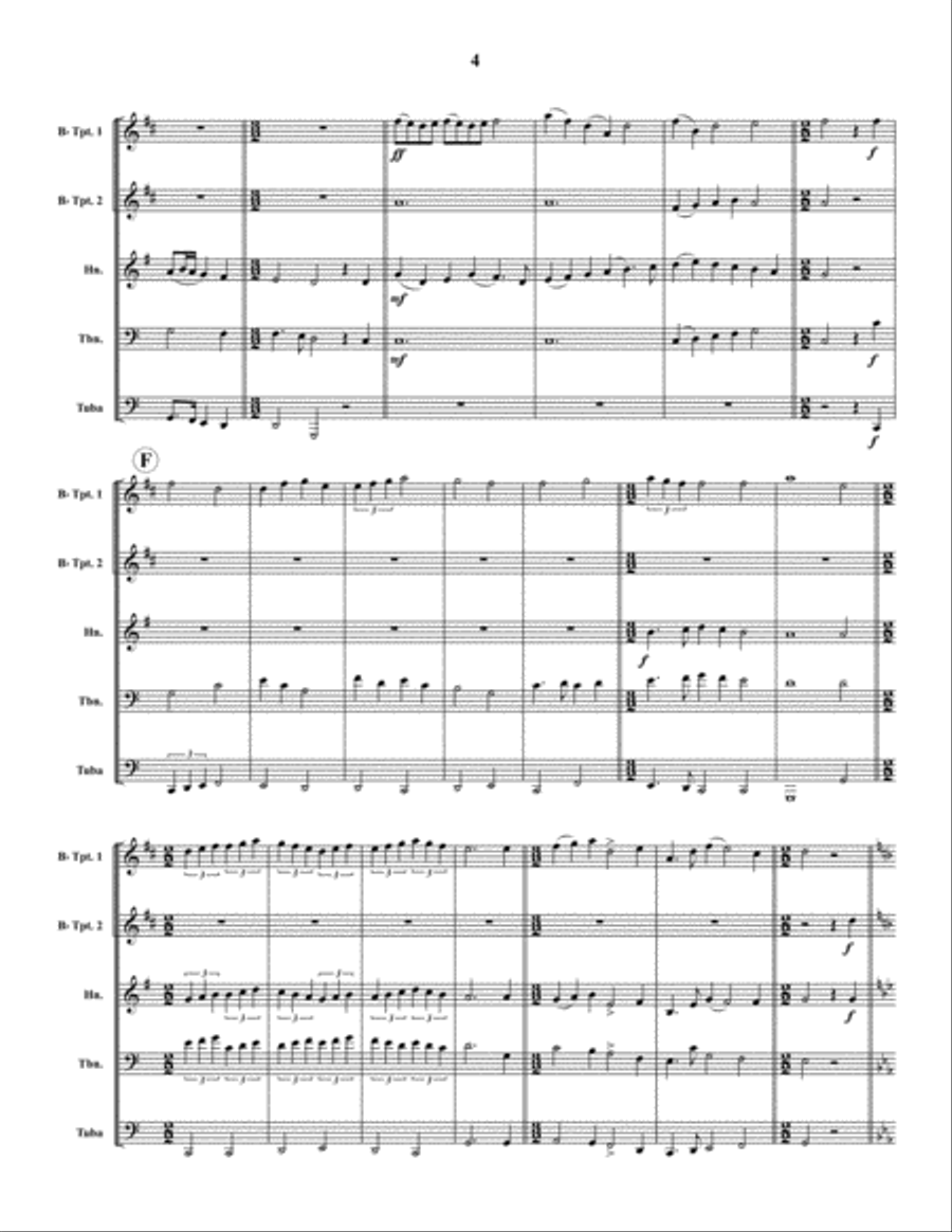 The Lord Descended From Above Brass Quintet scores gallery preview page 5