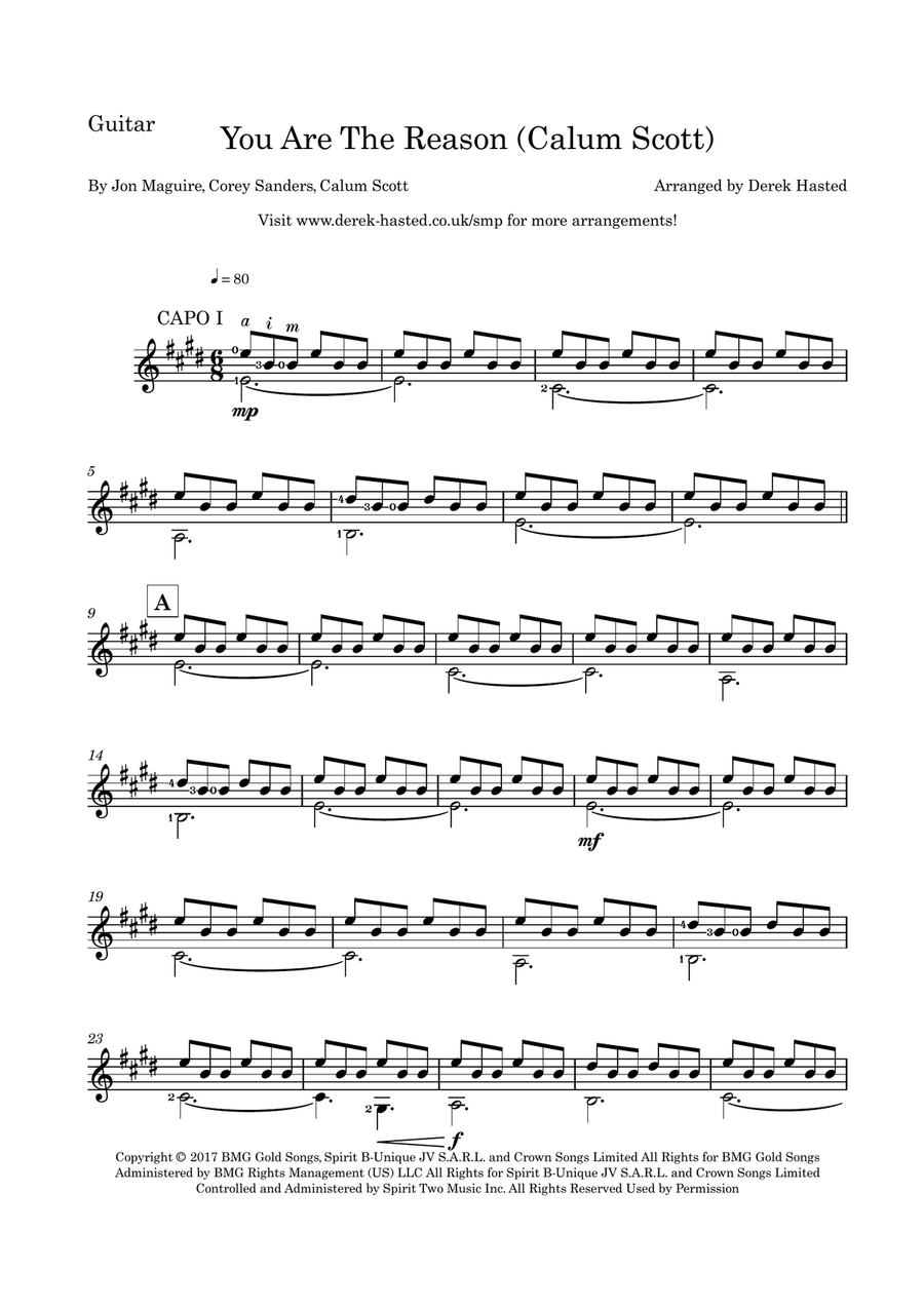 You Are The Reason B-Flat Clarinet scores gallery preview page 6