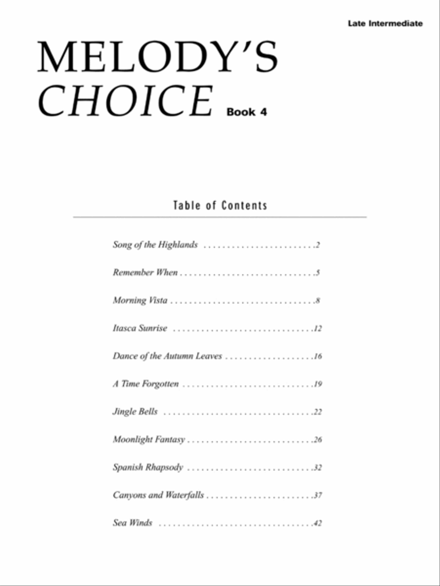 Melody's Choice, Book 4 Piano Solo scores gallery preview page 2