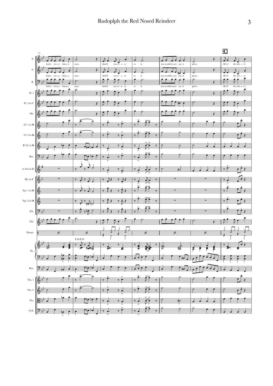 Rudolph The Red-Nosed Reindeer Chamber Music scores gallery preview page 3